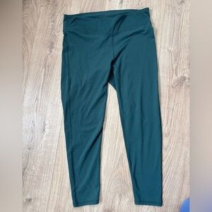 Fabletics High-Waisted Leggings Size L Teal Green Perfect Condition